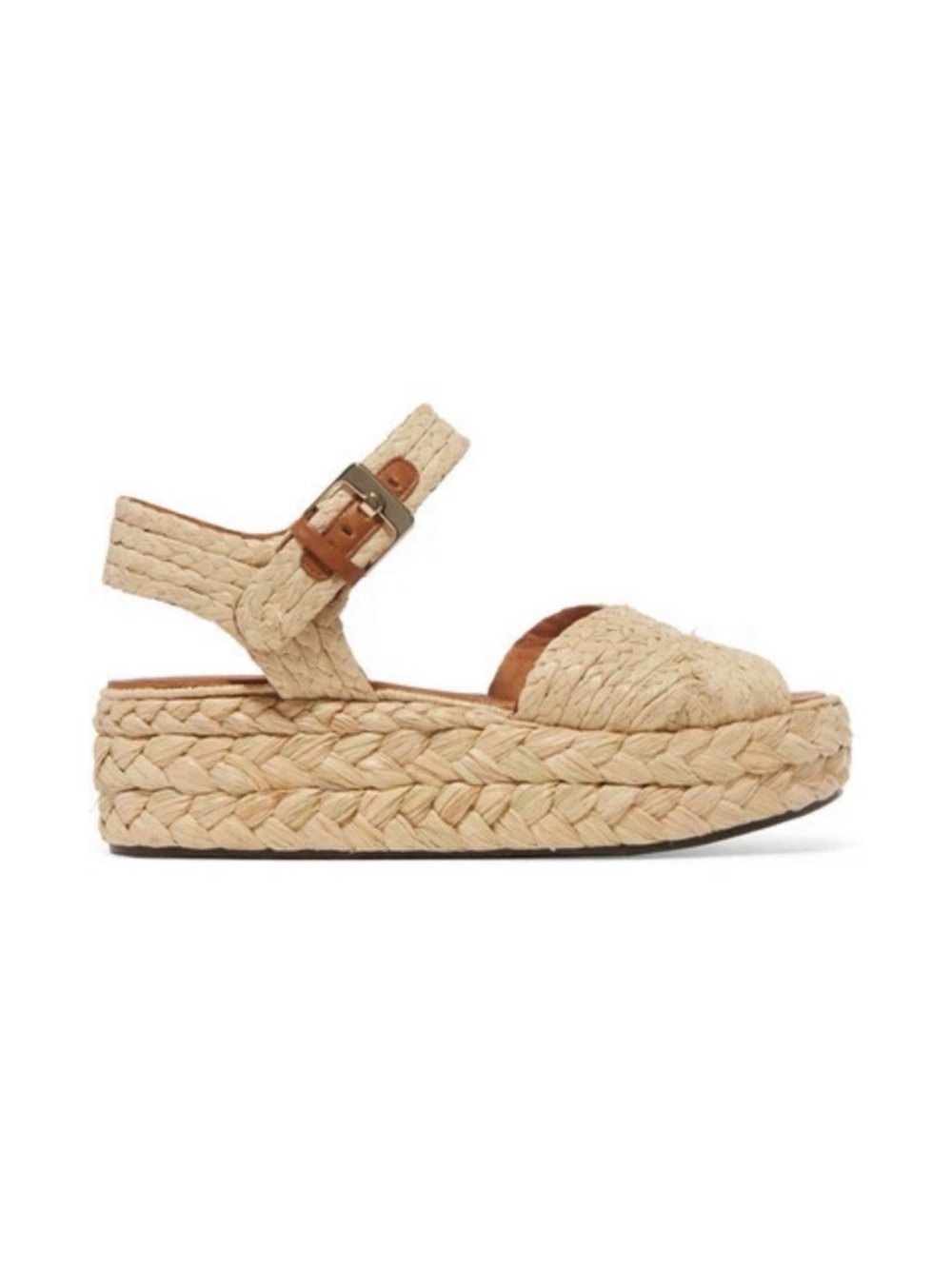 ROBERT CLERGERIE $550 Natural Raffia
Palm Flatform Espadrille Sandals
Italy 5.5